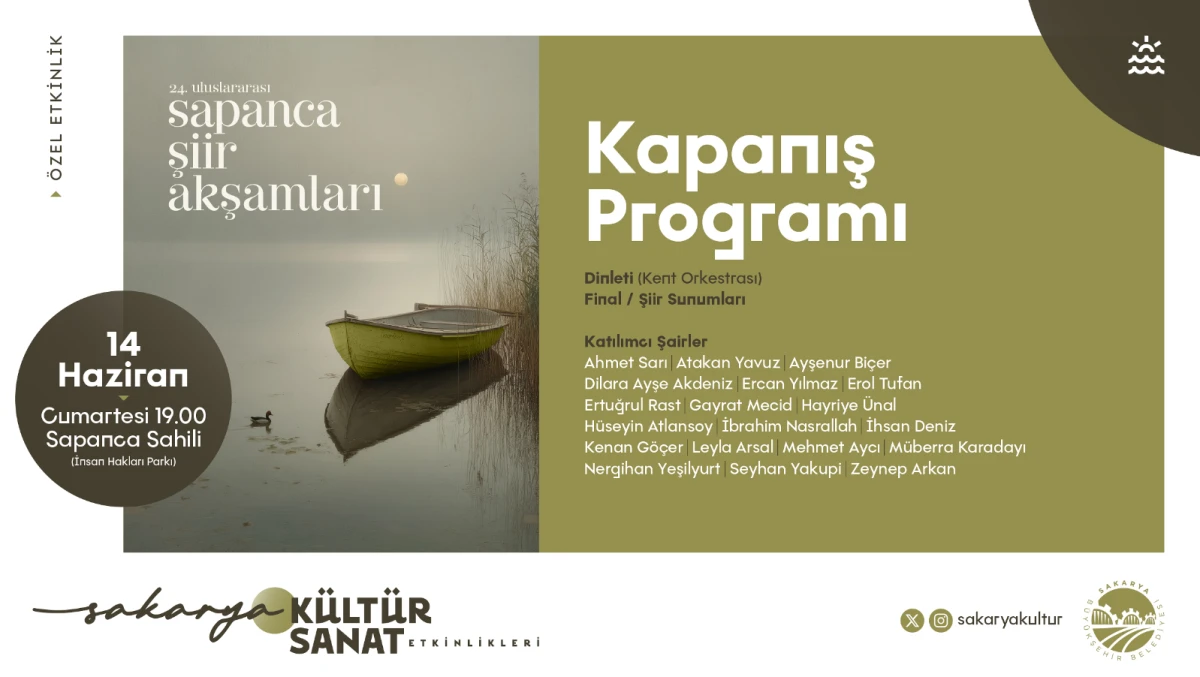 24. Uluslararası Sapanca Şiir Akşamları Sapanca’da final yapacak