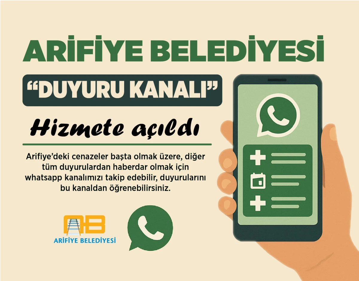 Arifiye Belediyesinin Whatsapp Duyuru Kanalı Hizmete Girdi
