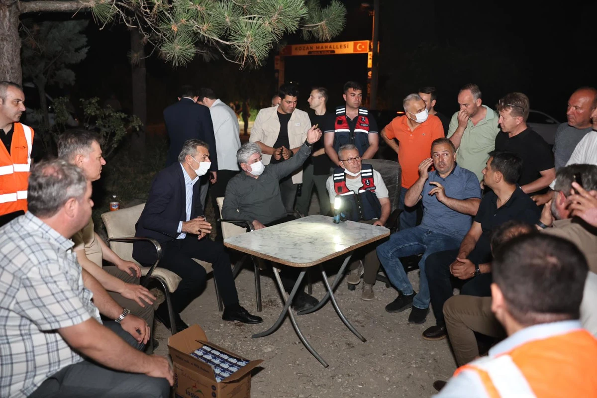 Başkan Alemdar Vali Doğan’la birlikte yangın bölgesinde: