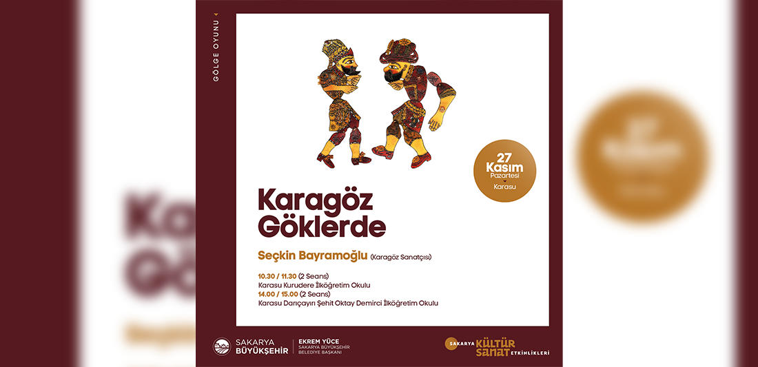 Karagöz Göklerde oyunu Karasu’da öğrencilerle buluşacak